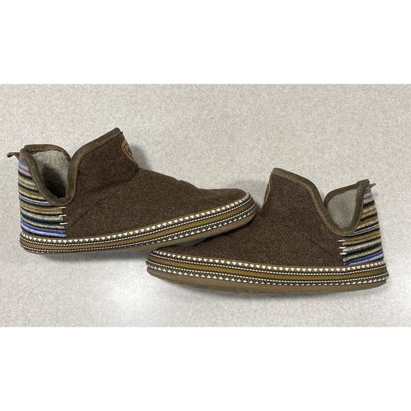 Ariat Women's Size Large 8.5/9 Warm Pull On Bootie Slippers Denim Stripe-Comfort - Picture 6 of 11